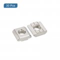 Uxcell T Nuts 30pcs Nickel Plated Carbon Steel Slot Bolts 3030 Series M8 Hammer Head Fastener Sliding For Aluminum Extrusion