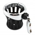 Liru Chrome Motorcycle Handlebar Cup Holder Drink Handle Bar Water Bottle Mount W Mesh Basket For Yamaha Xsr Kawasaki 900