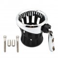 Liru Chrome Motorcycle Handlebar Cup Holder Drink Handle Bar Water Bottle Mount W Mesh Basket For Yamaha Xsr Kawasaki 900