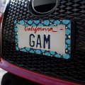 Nighttime Sky With Clouds And Stars Pattern License Plate Tag Frame