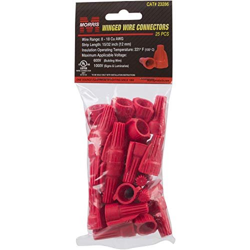 Morris Products Winged Twist Connectors A For Connecting Electril Wiring Flame Retardant Housing Heavy Duty Red Max 5 12 Min 3