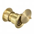 Uxcell Brass Door Viewer Peephole 220-degree With Rotating Cover For 1-3 5 To 2-1 6 Inch Doors Satin Gold Finish