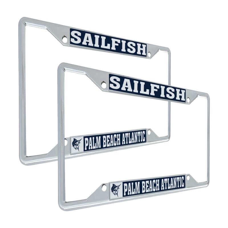 Palm Beach Atlantic University Metal License Plate Frame For Front Or Back Of Car Officially Licensed Mascot 2-pack