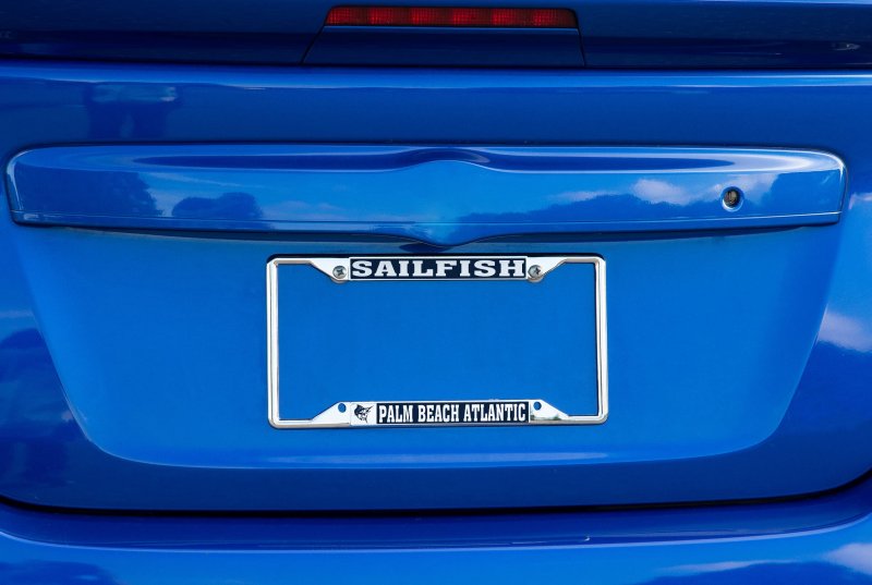 Palm Beach Atlantic University Metal License Plate Frame For Front Or Back Of Car Officially Licensed Mascot 2-pack