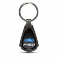 Ipick Image Made Black Dome Shinning Dark Gunmetal Metal Teardrop Key Chain With Logo For Ford F-150 2009 To 2014