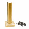 Stainless Steel 2205 Grade High Square Mount Friction Fit Pool Fence Railing Spigot For 3 8 -3 4 Glass 12 Satin Gold Finish Leg 