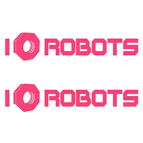 Auto Vynamics Bmpr-iheart-robots-8-gpnk Gloss Pink Vinyl I Love Heart Robots Stickers W Hex Nut As Design 2 Decals Matching