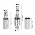 Socket Accessory Set 10mm Shallow 360a Rotatable Hex Shank Impact Driver Adaptor Universal Joints With 1 4 Drive