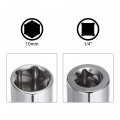 Socket Accessory Set 10mm Shallow 360a Rotatable Hex Shank Impact Driver Adaptor Universal Joints With 1 4 Drive