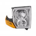 Headlightsdepot Chrome Housing Halogen Headlight For Jeep Commander 2006-2010 Includes Right Passenger Side Headlamp 