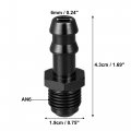 X Autohaux Car Fuel Line Fitting 6an Male Flare To 3 8 Hose Barb Adapter Push On Connector Aluminum Alloy Black