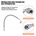 X Autohaux 4an Turbo Oil Feed Line 12 Length Stainless Steel Braided An4 90 Degree Straight Hose End Remote Turbocharger Drain