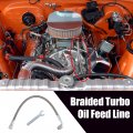 X Autohaux 4an Turbo Oil Feed Line 12 Length Stainless Steel Braided An4 90 Degree Straight Hose End Remote Turbocharger Drain
