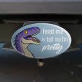 Velociraptor Feed Me And Tell I M Pretty Dinosaur Funny Oval Tow Trailer Hitch Cover Plug Insert