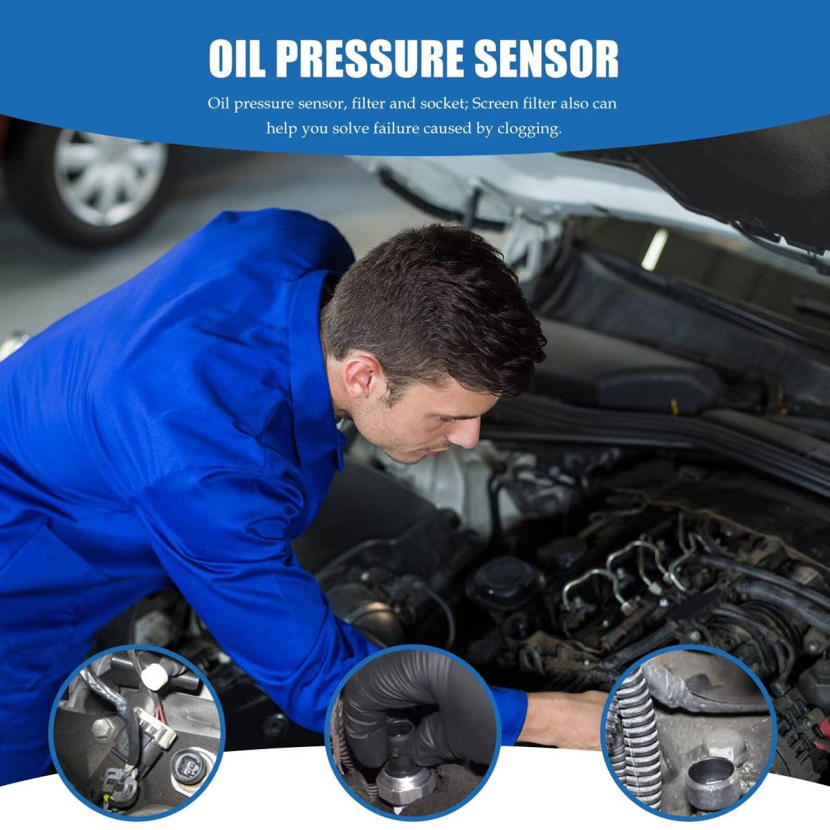 12573107 12677836 Oil Pressure Sensor With Socket For Chevy 2003-2008 Express 2500 3500 4 8l 6 0l