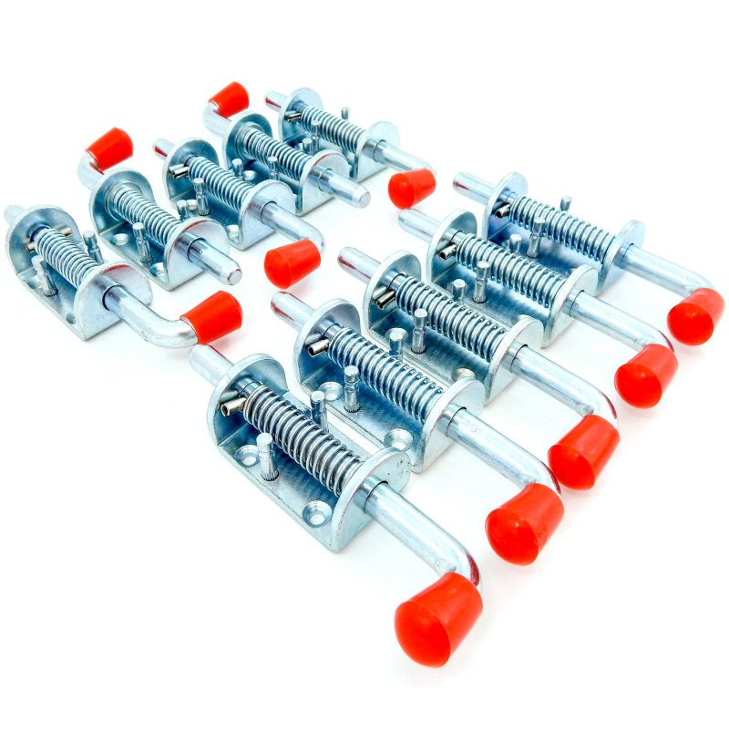 10 Pcs Metal Lock Barrel Bolt Spring Loaded Latch 6 5 Inches Long W Grip Heavy Duty