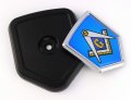 Mason Masonic Flag Car Truck Black Shield Grill Badge Grille Mount Chrome Emblem 2 6 X 3 1