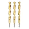 3pcs 1 4 Hex Shank Titanium Twist Drill Bit 10mm Drilling Dia 133mm Length High Speed Steel Drills For Hardened Metal Stainless 