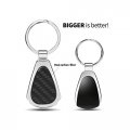 Ipick Image Compatible With Ram 1500 Logo Real Black Carbon Fiber Gunmetal Metal Teardrop Key Chain