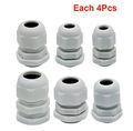 Yxq Pg7 Pg9 Pg11 Pg13 5 Pg16 Pg19 Waterproof Cable Gland Joints Adjustable Lock Nut Connector For 3-15mm Wire White Gery 