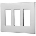 Eaton Pjs263sg-sp-l Designer 3-gang Screwless Wallplate Silver Granite 