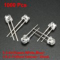 Uxcell 1000pcs 5 Colors X 200 Pcs 5mm Red Green Blue Yellow White Led Diode Light Clear Straw Hat 20ma Lighting Bulb Lamp