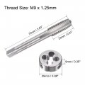 Uxcell M9 X 1 25mm Metric Tap And Die Set Machine Thread Screw With Rounding Kit For Nut Bolt Thread Repair