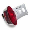 Smt-chrome Horizontal Vertical Zigzag Mount License Plate Bracket Chrome Oval-shaped Led Tail Brake Light Integrated Compatible