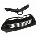 Ecotric Upper Lower Grill Compatible With 2017 2018 2019 Toyota Corolla Le Xle 53112-02730 53111-02b00 5311102b00 5311202730