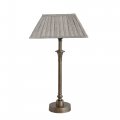 Creative Co-op Farmhouse Metal Pleated Linen Shade Brass And Grey Table Lamp Gray 