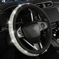 Generic New Crystal Rhinestones Steering Wheel Cover For Women Girls Bling Diamond Leather Car Accessories Universal 15 Incha 
