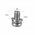 Uxcell M5 X 10mm Stainless Steel Phillips Pan Head Machine Screws Bolts Combine With Spring Washer And Plain Washers 5pcs