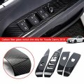 4pcs Black Carbon Fiber Abs Interior Window Lift Switch Button Panel Trim For Toyota Camry 2018 2019 Decoration