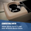 Auto Dynasty Front Center Console Cup Holder Trim Pad Compatible With Ford F-150 40 20 Bench Seats 04-14 Medium Parchment
