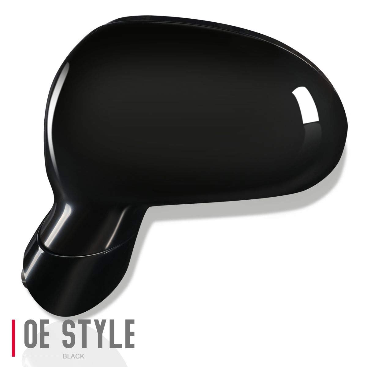 Powered And Heated Driver Left Side View Door Mirror For Mitsubishi Eclipse 06-08 Black Paintable Finish Manual Folding