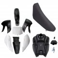 Tdpro Plastic Body Fender Fairing Kit Seat Fuel Gas Tank Cap For Kawasaki Kx 65 Kx65 4black 3white