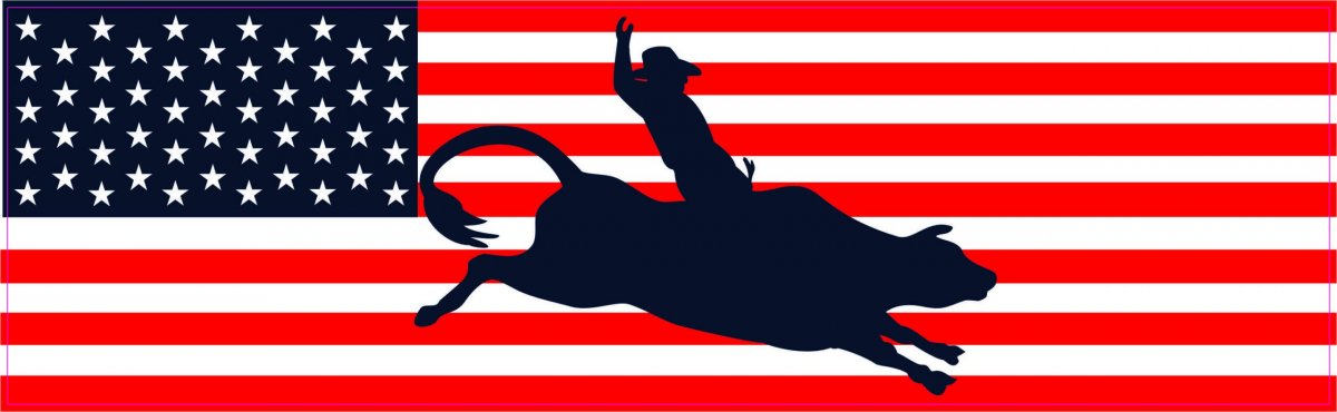Stickertalk Usa Flag Cowboy Vinyl Sticker 10 Inches By 3