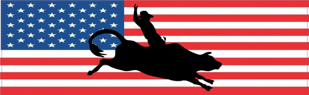 Stickertalk Usa Flag Cowboy Vinyl Sticker 10 Inches By 3