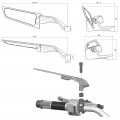 Ledishun Motorcycle Rearview Mirrors Wind Wing Adjustable Rotating Side Mirror Winglet Compatible With Suzuki Katana 1000