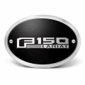 Ipick Image Made For Ford F-150 Lariat 3d Logo On Black Oval Billet Aluminum 2 Inch Tow Hitch Cover