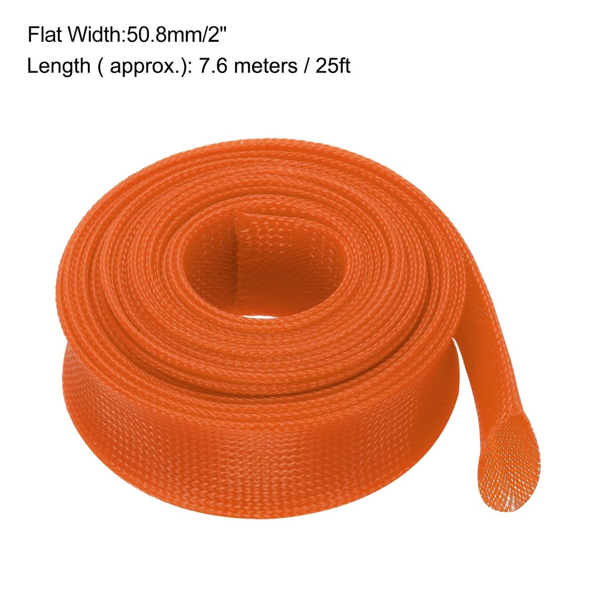 Expandable Sleeving 2-inch 25ft Cable Sleeve Orange