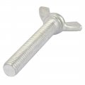 Uxcella M10x60mm Carbon Steel Wing Butterfly Screw Bolt Silver Tone 4pcs