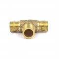 Uxcell Brass 1 4bsp Thread Equal 3 Way T Shaped Tee Connectors Adapters 2 Pcs