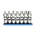 Vimujm400 7 Piece Universal Joint Metric Hex Driver Set 3mm To 10mm S2 Alloy Steel With 1 4 In Square Drive Satin Chrome Plated 