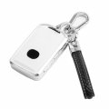 K Lakey Mazda Alloy Leather Car Key Fob Cover 22g Ultralight Case For 3 Buttons Hatchback 2020-2021 Cx-5 Cx-30 Cx-9 Cx-12 White 