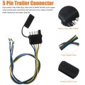 5 Way Flat Trailer Wiring Harness Plug Inch 18awg Extension Cable Connector Socket 5 Pin Male For Car Rv Truck Boat