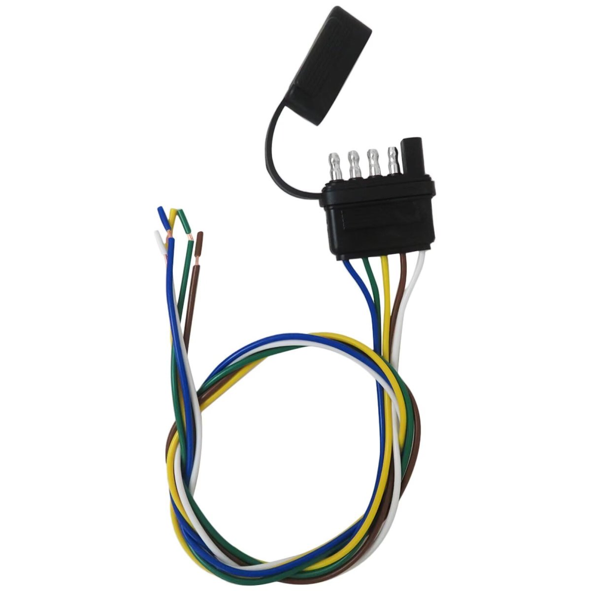 5 Way Flat Trailer Wiring Harness Plug Inch 18awg Extension Cable Connector Socket 5 Pin Male For Car Rv Truck Boat
