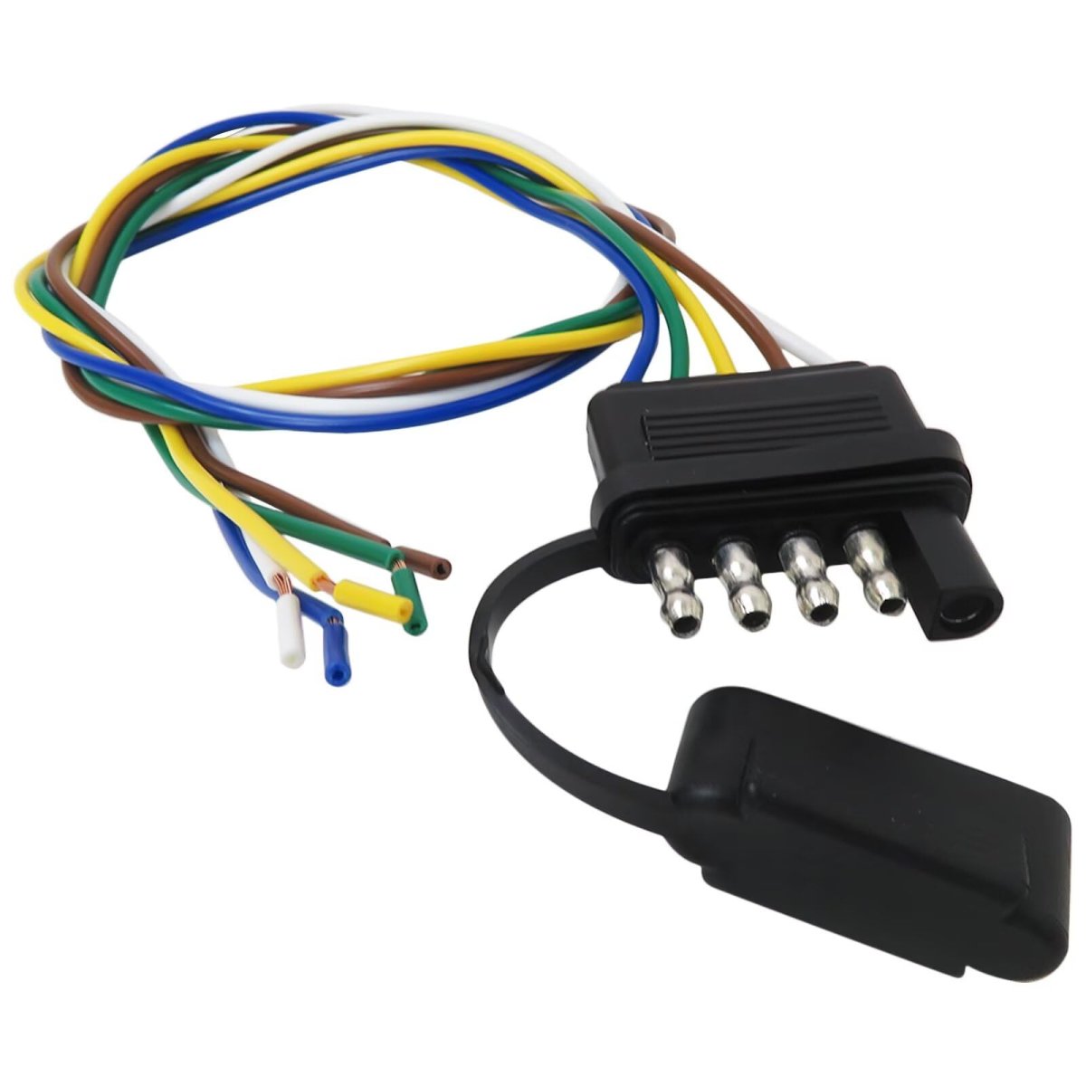 5 Way Flat Trailer Wiring Harness Plug Inch 18awg Extension Cable Connector Socket 5 Pin Male For Car Rv Truck Boat