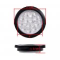 Kit 8x Round 4 Inch 12-led Clear Lens Red Lighting Tail Light Turn Brake Stop Lamp W Grommet Wiring Plug Compatible With Car