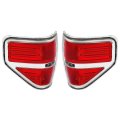 Pair Tail Lights For 2009 2010 2011 2012 2013 2014d F150 Red Lens Chrome Housing Rear Brake Lamps Lh And Rh Replacement For